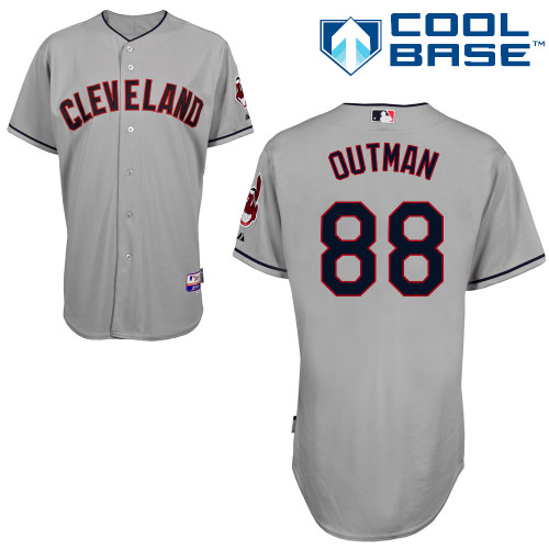 Josh Outman #88 Youth Baseball Jersey-Cleveland Indians Authentic Road Gray Cool Base MLB Jersey